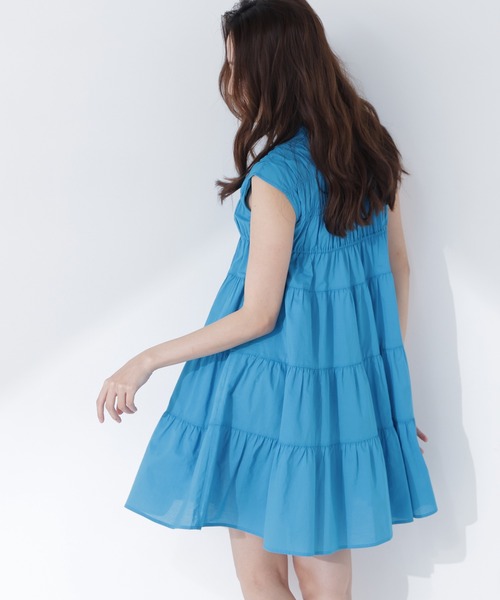 NATURAL BEAUTY BASIC（ナチュラルビューティーベーシック）の「ティアードミニワンピース（ワンピース・レディース・イエロー/ブルー系その他/ブラック・FREE）」の13枚目の写真