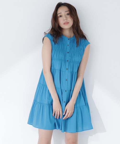 NATURAL BEAUTY BASIC（ナチュラルビューティーベーシック）の「ティアードミニワンピース（ワンピース・レディース・イエロー/ブルー系その他/ブラック・FREE）」の15枚目の写真