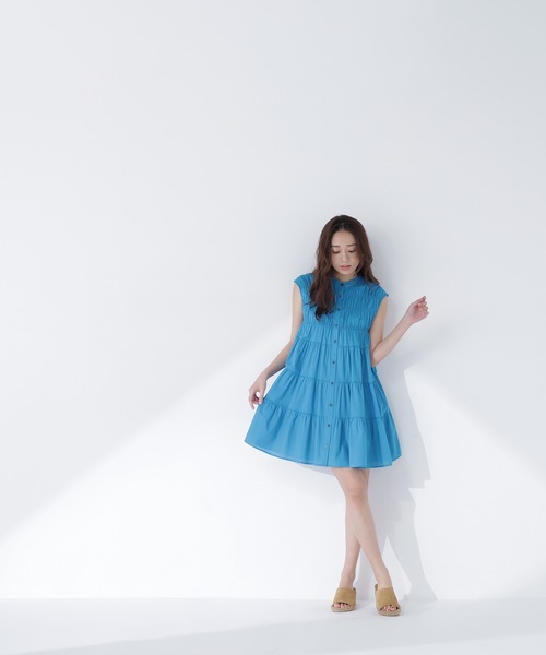 NATURAL BEAUTY BASIC（ナチュラルビューティーベーシック）の「ティアードミニワンピース（ワンピース・レディース・イエロー/ブルー系その他/ブラック・FREE）」の16枚目の写真