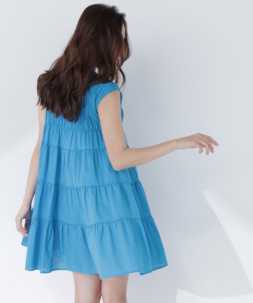 NATURAL BEAUTY BASIC（ナチュラルビューティーベーシック）の「ティアードミニワンピース（ワンピース・レディース・イエロー/ブルー系その他/ブラック・FREE）」の17枚目の写真