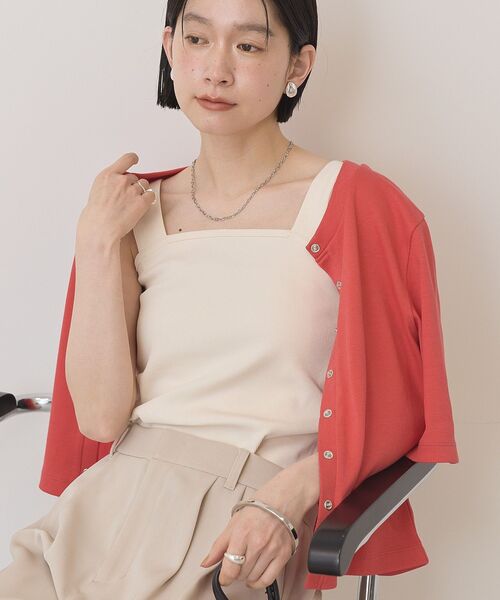 AMERICAN HOLIC（アメリカンホリック）の「【抗菌防臭】スクエアベアタンクトップ（タンクトップ・レディース・モカ/ブラック/アイボリー/チャコールグレー・L/M）」の2枚目の写真