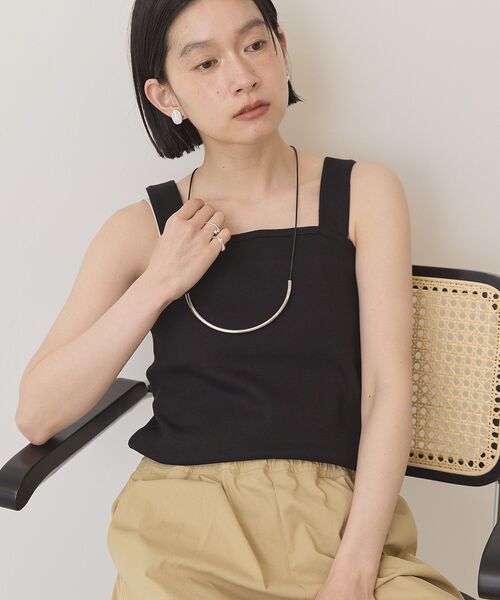 AMERICAN HOLIC（アメリカンホリック）の「【抗菌防臭】スクエアベアタンクトップ（タンクトップ・レディース・モカ/ブラック/アイボリー/チャコールグレー・L/M）」の3枚目の写真