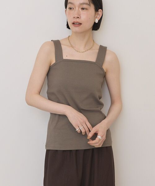 AMERICAN HOLIC（アメリカンホリック）の「【抗菌防臭】スクエアベアタンクトップ（タンクトップ・レディース・モカ/ブラック/アイボリー/チャコールグレー・L/M）」の10枚目の写真