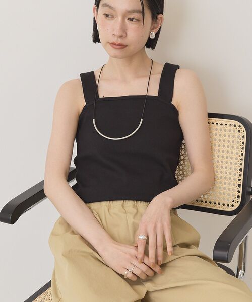 AMERICAN HOLIC（アメリカンホリック）の「【抗菌防臭】スクエアベアタンクトップ（タンクトップ・レディース・モカ/ブラック/アイボリー/チャコールグレー・L/M）」の14枚目の写真