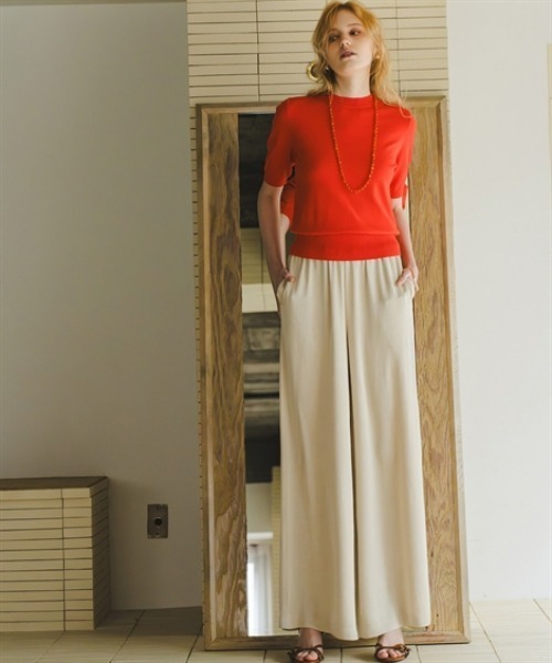 Maison INNESS(メゾンアイネス)の「シャイニーサテンクラック柄ワイドパンツ(その他パンツ・レディース・ネイビー/ベージュ/ブラウン・5L/4L/3L/LL/L/M/S)」の12枚目の写真