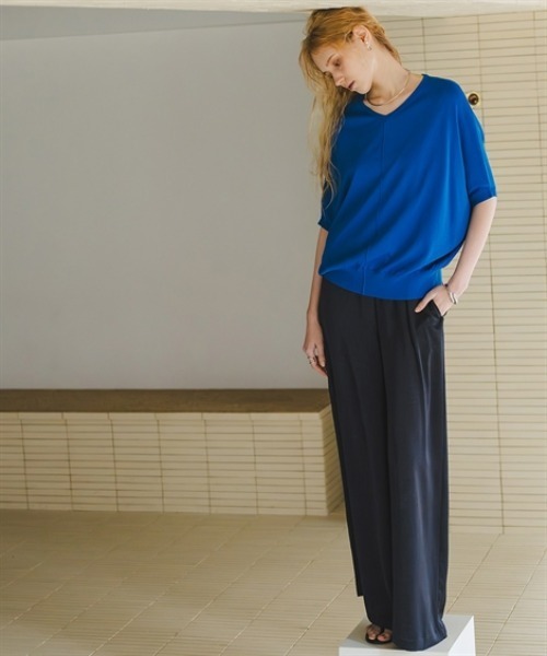 Maison INNESS(メゾンアイネス)の「シャイニーサテンクラック柄ワイドパンツ(その他パンツ・レディース・ネイビー/ベージュ/ブラウン・5L/4L/3L/LL/L/M/S)」の16枚目の写真