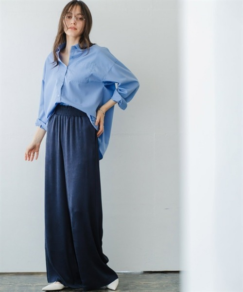 Maison INNESS(メゾンアイネス)の「シャイニーサテンクラック柄ワイドパンツ(その他パンツ・レディース・ネイビー/ベージュ/ブラウン・5L/4L/3L/LL/L/M/S)」の18枚目の写真