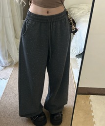 ダイヤモンド付きワイドパンツ