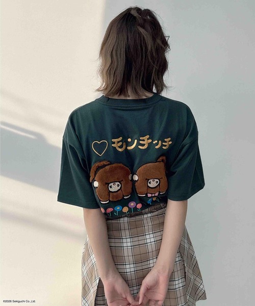 AS KNOW AS plus(アズノゥアズプラス)の「◯アクリルキーホルダー付き モンチッチ半袖Tシャツ【 Monchhichi / モンチッチ 】(Tシャツ/カットソー・レディース・オートミール/グリーン/オフホワイト/チャコールグレー/ネイビー系/アイボリー系/ダークグリーン系/ホワイト系/グレー系/ピンク系・FREE)」の22枚目の写真