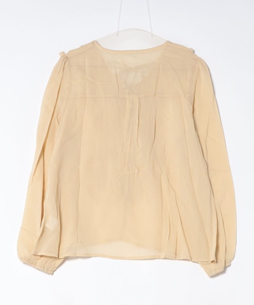 LAULEN(ローレン)の「chiffon front frill lace up blouse /シフォンフロントフリルレースアップ長袖ブラウス(シャツ/ブラウス・レディース・イエロー/ブルー・FREE)」の22枚目の写真