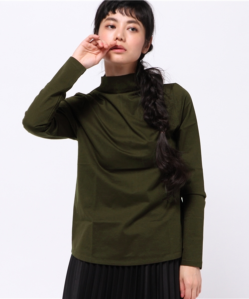 OUTLET（アウトレット）の「【CAPRICIEUX LE'MAGE】ボトルネックロンT（Tシャツ/カットソー・レディース・グレー/カーキ・FREE）」の2枚目の写真