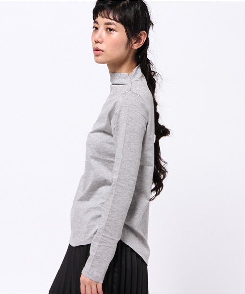 OUTLET（アウトレット）の「【CAPRICIEUX LE'MAGE】ボトルネックロンT（Tシャツ/カットソー・レディース・グレー/カーキ・FREE）」の10枚目の写真