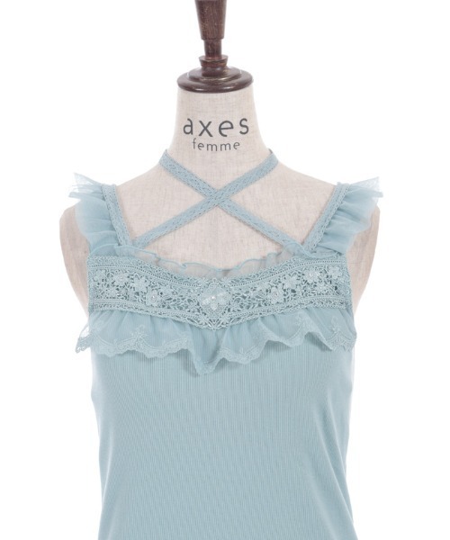 axes femme（アクシーズファム）の「ストラップカップ付タンク（タンクトップ・レディース・ミント/ホワイト/ブラック・MEDIUM/LARGE）」の18枚目の写真