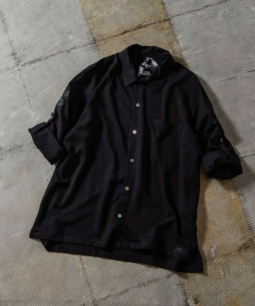 STYLISE（スタイライズ）の「【TAION】ノンダウン ジャパンスペシャル 2WAY レーヨンシャツ / ブラック [TAION-NDSH09JS-LS]（シャツ/ブラウス・メンズ・ブラック・LL/L/M）」の10枚目の写真