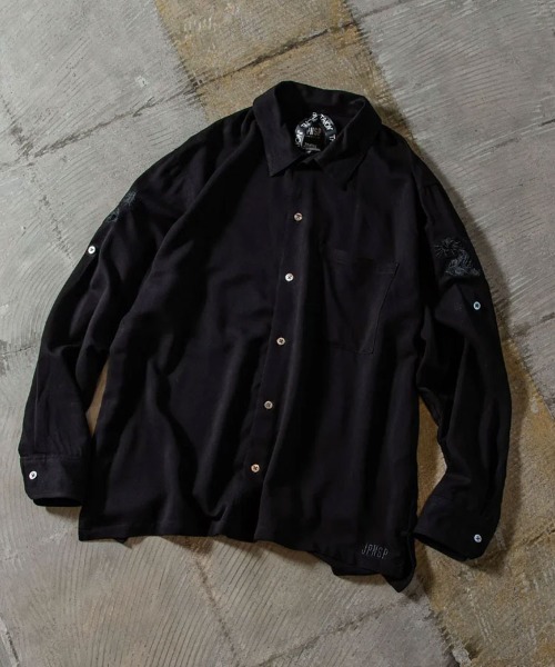 STYLISE（スタイライズ）の「【TAION】ノンダウン ジャパンスペシャル 2WAY レーヨンシャツ / ブラック [TAION-NDSH09JS-LS]（シャツ/ブラウス・メンズ・ブラック・LL/L/M）」の11枚目の写真