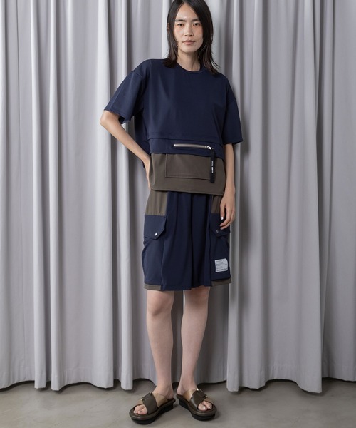 MARECHAL TERRE（マルシャルテル）の「【機能素材】ラッシュガードポケットTシャツ（Tシャツ/カットソー・レディース・ブラック/チャコールグレー/ライトグレー/ネイビー・MEDIUM）」の9枚目の写真