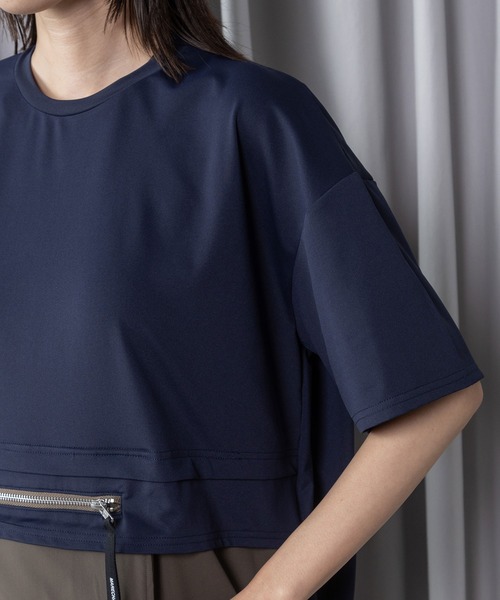 MARECHAL TERRE（マルシャルテル）の「【機能素材】ラッシュガードポケットTシャツ（Tシャツ/カットソー・レディース・ブラック/チャコールグレー/ライトグレー/ネイビー・MEDIUM）」の11枚目の写真