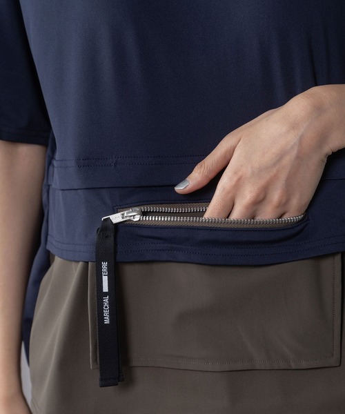 MARECHAL TERRE（マルシャルテル）の「【機能素材】ラッシュガードポケットTシャツ（Tシャツ/カットソー・レディース・ブラック/チャコールグレー/ライトグレー/ネイビー・MEDIUM）」の13枚目の写真