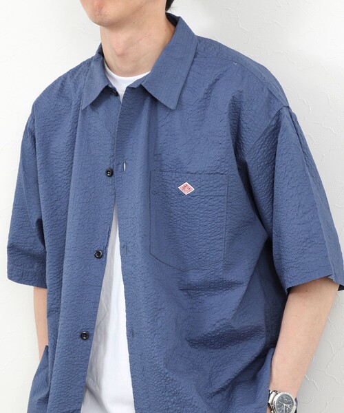 DANTON(ダントン)の「【DANTON/ダントン】60ローン SS SHIRT 26SS(DT-B0434 UKK)(シャツ/ブラウス・メンズ・ブラウン/ブルー・38/40/42/44)」の1枚目の写真