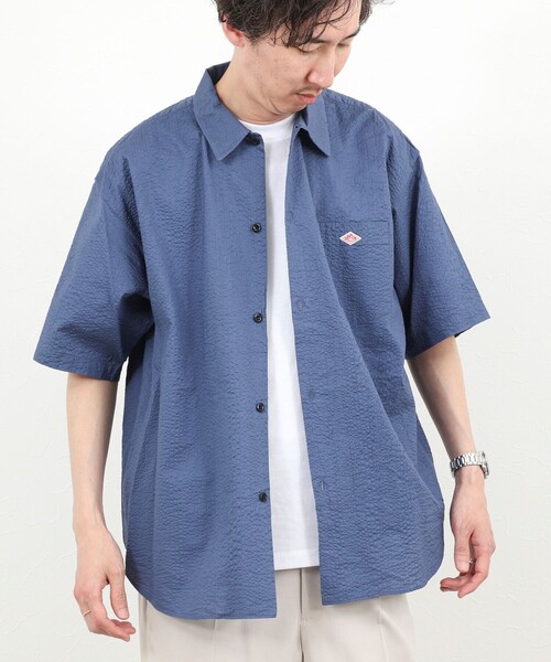 DANTON(ダントン)の「【DANTON/ダントン】60ローン SS SHIRT 26SS(DT-B0434 UKK)(シャツ/ブラウス・メンズ・ブラウン/ブルー・38/40/42/44)」の4枚目の写真