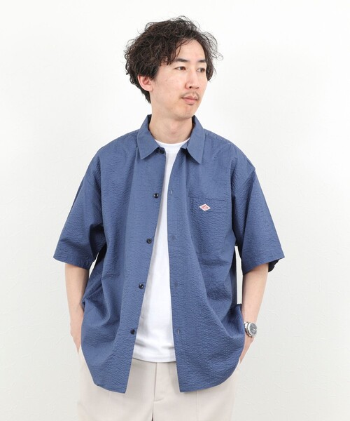DANTON(ダントン)の「【DANTON/ダントン】60ローン SS SHIRT 26SS(DT-B0434 UKK)(シャツ/ブラウス・メンズ・ブラウン/ブルー・38/40/42/44)」の7枚目の写真