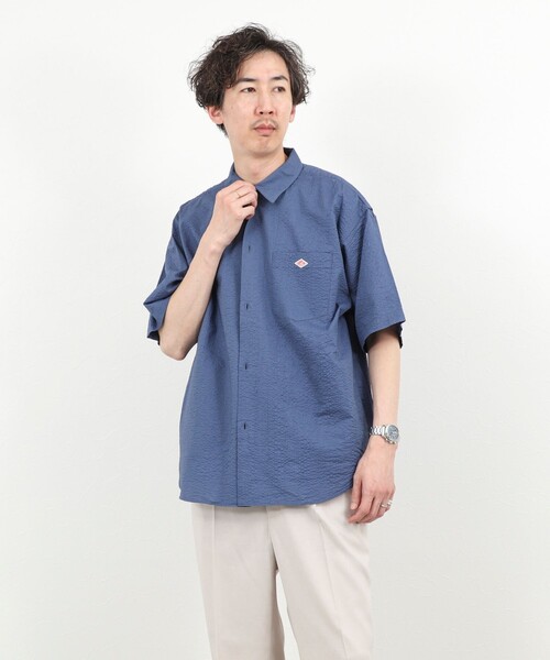 DANTON(ダントン)の「【DANTON/ダントン】60ローン SS SHIRT 26SS(DT-B0434 UKK)(シャツ/ブラウス・メンズ・ブラウン/ブルー・38/40/42/44)」の8枚目の写真