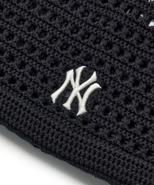 MLB(メジャーリーグベースボール)の「【日本未発売/WEB限定】MLB KOREA(エムエルビーコリア)/サマー リボン 猫耳 ねこ耳ビーニー 耳付き クロシェ編み ロゴパッチ ワッペン ビーニー ニット帽/Summer Ribbon Miyaon Beanie(ニットキャップ/ビーニー・レディース・ブラック/クリーム/ピンク・FREE)」の10枚目の写真