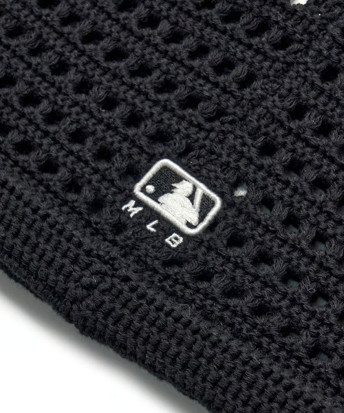 MLB(メジャーリーグベースボール)の「【日本未発売/WEB限定】MLB KOREA(エムエルビーコリア)/サマー リボン 猫耳 ねこ耳ビーニー 耳付き クロシェ編み ロゴパッチ ワッペン ビーニー ニット帽/Summer Ribbon Miyaon Beanie(ニットキャップ/ビーニー・レディース・ブラック/クリーム/ピンク・FREE)」の9枚目の写真