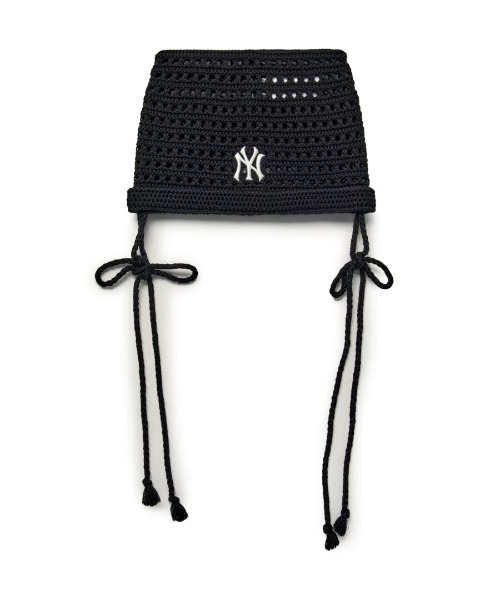 MLB(メジャーリーグベースボール)の「【日本未発売/WEB限定】MLB KOREA(エムエルビーコリア)/サマー リボン 猫耳 ねこ耳ビーニー 耳付き クロシェ編み ロゴパッチ ワッペン ビーニー ニット帽/Summer Ribbon Miyaon Beanie(ニットキャップ/ビーニー・レディース・ブラック/クリーム/ピンク・FREE)」の12枚目の写真