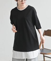 接触冷感USAコットンフェイクレイヤーT