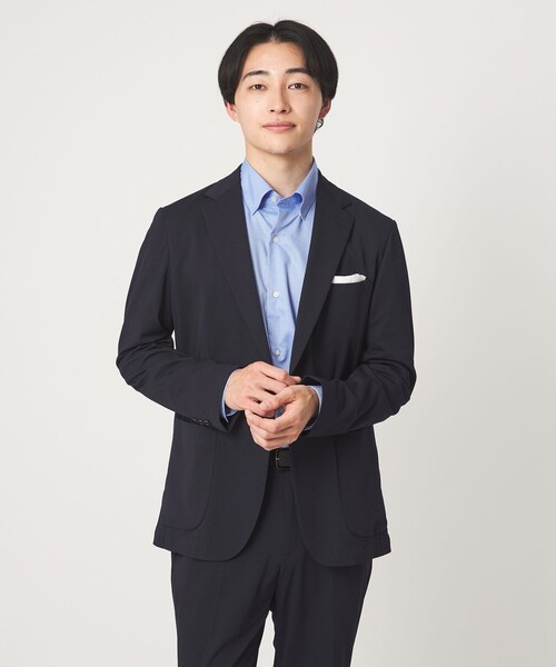green label relaxing(グリーンレーベルリラクシング)の「エブリット TC パナマ スナップ ボタンダウン シャツ -イージーアイロン・通気性-(ビジネスシャツ・メンズ・ホワイト/コバルトブルー・S/XL/L/M)」の11枚目の写真