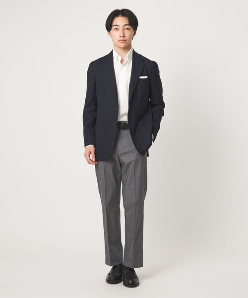 green label relaxing(グリーンレーベルリラクシング)の「エブリット TC パナマ スナップ ボタンダウン シャツ -イージーアイロン・通気性-(ビジネスシャツ・メンズ・ホワイト/コバルトブルー・S/XL/L/M)」の14枚目の写真