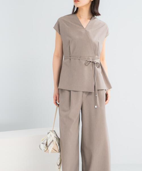 URBAN RESEARCH ROSSO WOMEN(アーバンリサーチ ロッソ)の「『WEB/一部店舗限定』吸水速乾 接触冷感セットアップ(セットアップ・レディース・モカ/ネイビー/ライトベージュ・FREE)」の5枚目の写真