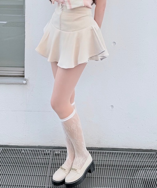 NOMAE(ノーマエ)の「ジップレイヤードスカパン(スカート・レディース・ブラック/アイボリー/ベージュ・FREE)」の2枚目の写真