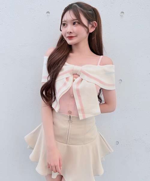 NOMAE(ノーマエ)の「ジップレイヤードスカパン(スカート・レディース・ブラック/アイボリー/ベージュ・FREE)」の14枚目の写真