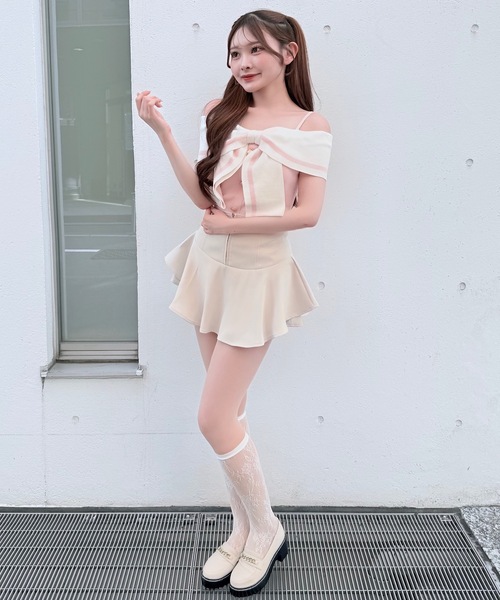 NOMAE(ノーマエ)の「ジップレイヤードスカパン(スカート・レディース・ブラック/アイボリー/ベージュ・FREE)」の16枚目の写真