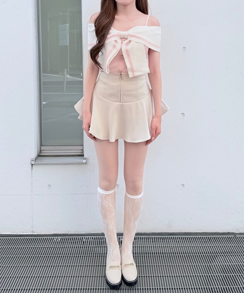 NOMAE(ノーマエ)の「ジップレイヤードスカパン(スカート・レディース・ブラック/アイボリー/ベージュ・FREE)」の17枚目の写真