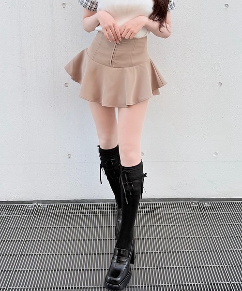 NOMAE(ノーマエ)の「ジップレイヤードスカパン(スカート・レディース・ブラック/アイボリー/ベージュ・FREE)」の21枚目の写真