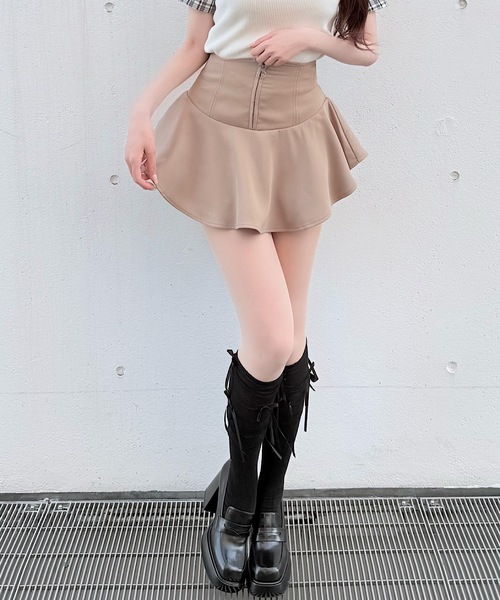 NOMAE(ノーマエ)の「ジップレイヤードスカパン(スカート・レディース・ブラック/アイボリー/ベージュ・FREE)」の20枚目の写真