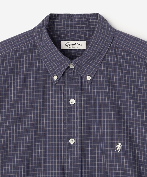 GYMPHLEX(ジムフレックス)の「Gymphlex | コットンワッシャー ボタンダウン半袖シャツ CHECK MEN(シャツ/ブラウス・メンズ・ブルー系その他5・M/L/S)」の4枚目の写真