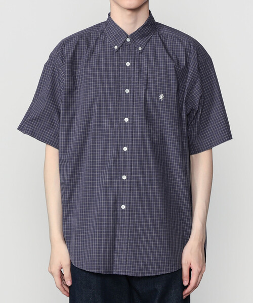 GYMPHLEX(ジムフレックス)の「Gymphlex | コットンワッシャー ボタンダウン半袖シャツ CHECK MEN(シャツ/ブラウス・メンズ・ブルー系その他5・M/L/S)」の9枚目の写真