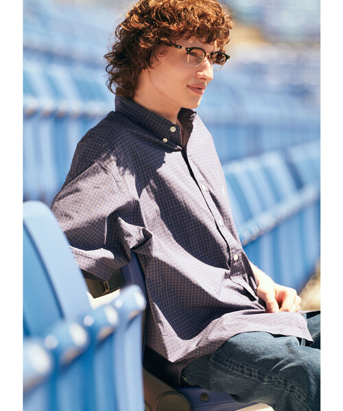 GYMPHLEX(ジムフレックス)の「Gymphlex | コットンワッシャー ボタンダウン半袖シャツ CHECK MEN(シャツ/ブラウス・メンズ・ブルー系その他5・M/L/S)」の14枚目の写真
