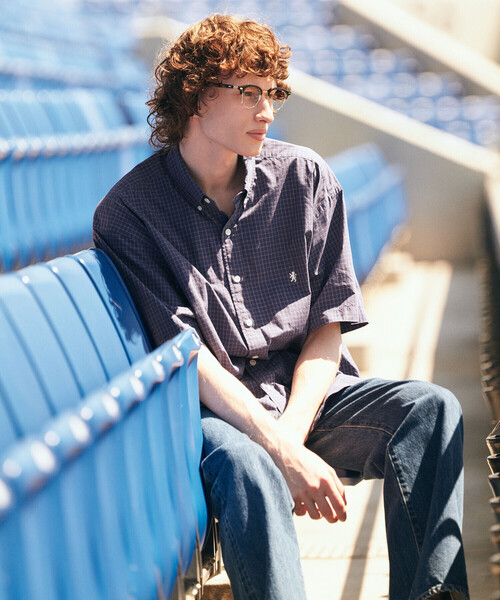 Gymphlex | コットンワッシャー ボタンダウン半袖シャツ CHECK MEN