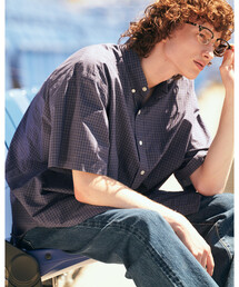 GYMPHLEX | Gymphlex | コットンワッシャー ボタンダウン半袖シャツ CHECK MEN(シャツ/ブラウス)