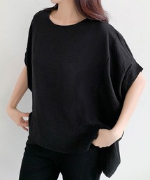 ドルマンスリーブイレギュラーヘム半袖Tシャツ