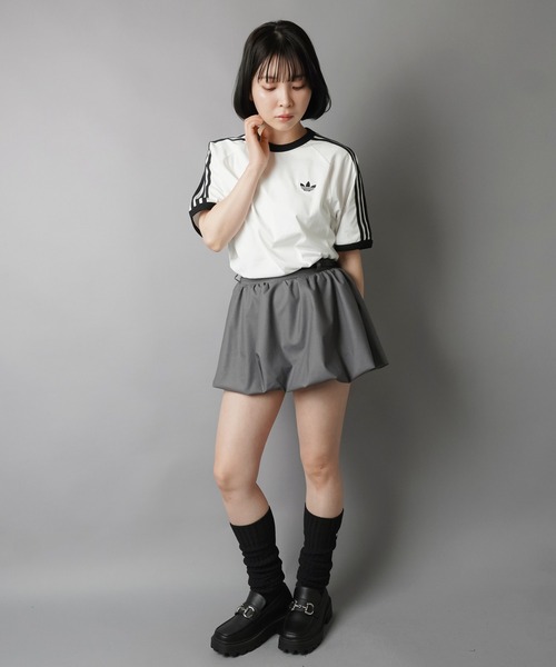 SPINNS(スピンズ)の「バルーンミニスカート/ベルト付き/インナーパンツ付き(スカート・レディース・グレー/ブラック・ONESIZE)」の6枚目の写真