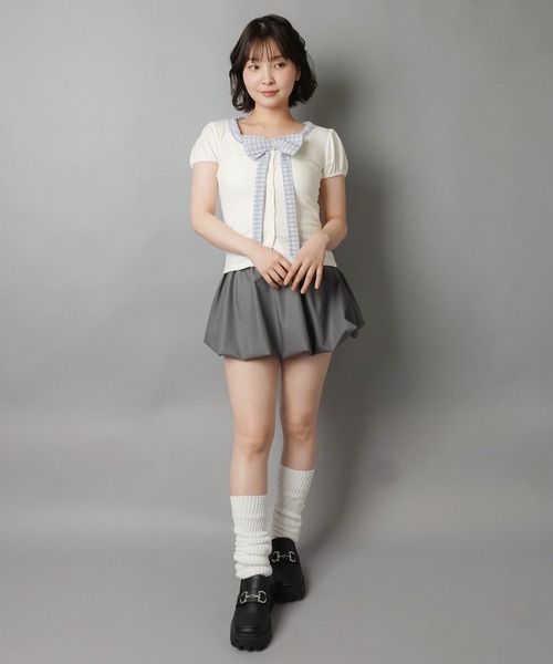 SPINNS(スピンズ)の「バルーンミニスカート/ベルト付き/インナーパンツ付き(スカート・レディース・グレー/ブラック・ONESIZE)」の19枚目の写真