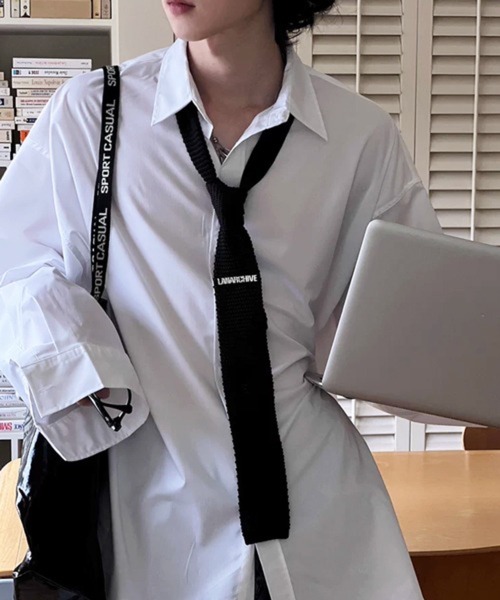 NOWLE(ノウル)の「【NOWLE】ルーズシルエット ボリュームスリーブ クリーンブロードシャツ / コットンシャツ(シャツ/ブラウス・メンズ・ホワイト/ライトブルー・MEDIUM/LARGE)」の21枚目の写真