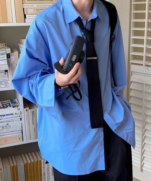NOWLE(ノウル)の「【NOWLE】ルーズシルエット ボリュームスリーブ クリーンブロードシャツ / コットンシャツ(シャツ/ブラウス・メンズ・ホワイト/ライトブルー・MEDIUM/LARGE)」の10枚目の写真