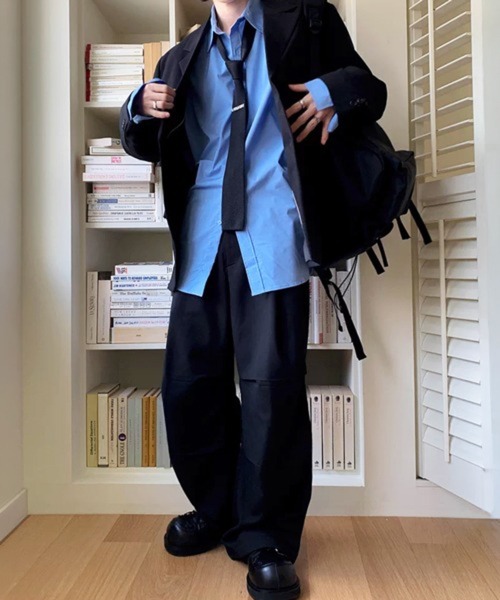 NOWLE(ノウル)の「【NOWLE】ルーズシルエット ボリュームスリーブ クリーンブロードシャツ / コットンシャツ(シャツ/ブラウス・メンズ・ホワイト/ライトブルー・MEDIUM/LARGE)」の14枚目の写真